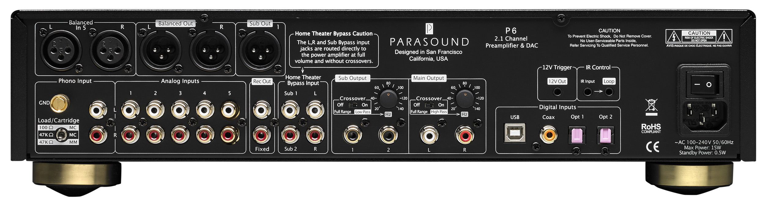 Стерео предусилитель Parasound P6 black