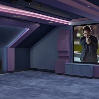 Кинозал в мансарде фотография - 1